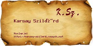 Karsay Szilárd névjegykártya