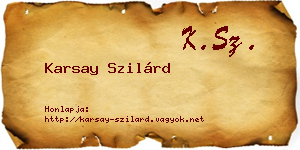 Karsay Szilárd névjegykártya